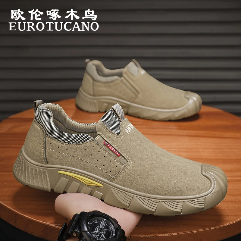 欧伦啄木鸟EUROTUCANO男鞋新款百搭休闲板鞋子男款防滑耐磨工装鞋