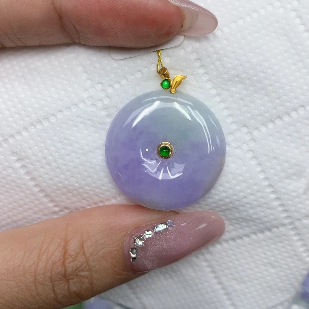 颈饰18K金镶嵌翡翠