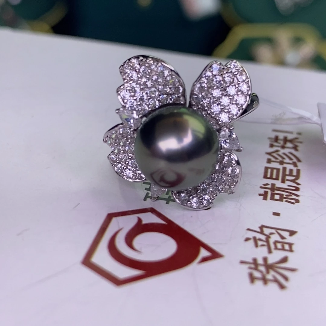 银S925镶嵌戒指海水珍珠