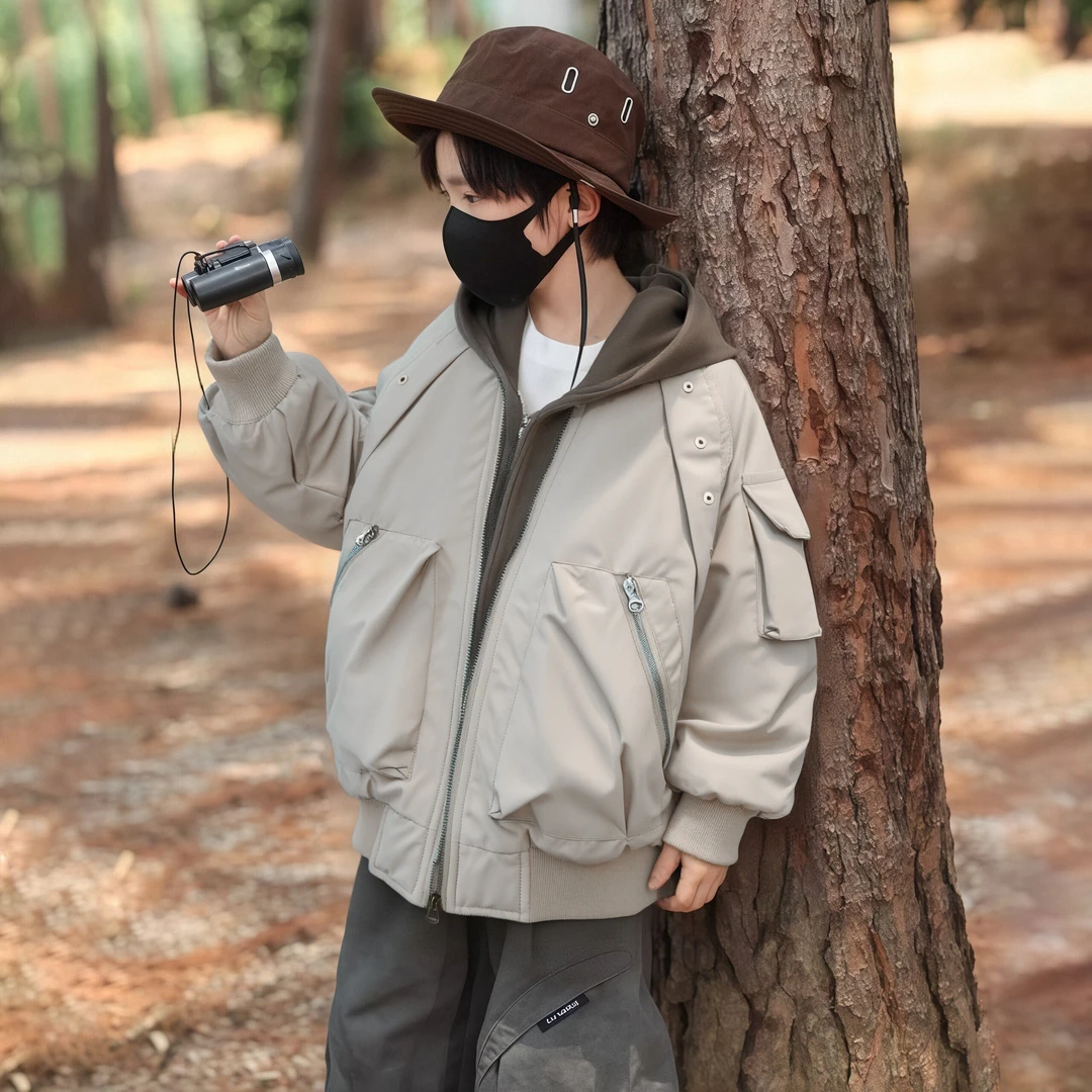 男童加厚派克服外套冬款2025新款加厚中大童冲锋衣保暖棉衣棉服