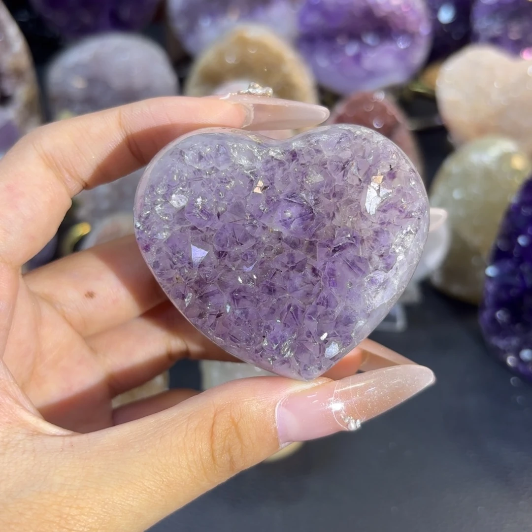 大型摆件（非配饰）紫晶未镶嵌18号爱心