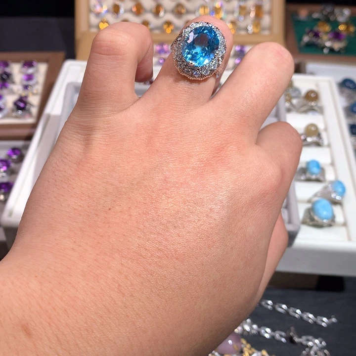 【闪购商品】水晶戒指银S925镶嵌我****?戒指