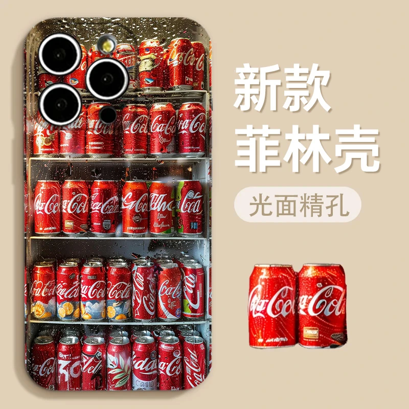 欧克里里夏日汽水可乐适用苹果16promax手机壳华为oppo小米15vivo