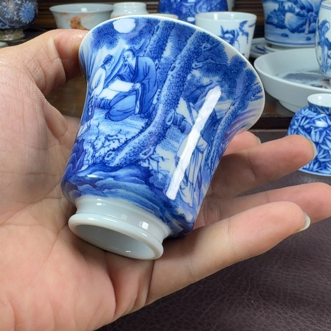 .****瓷片当代景德镇陶瓷手绘茶具