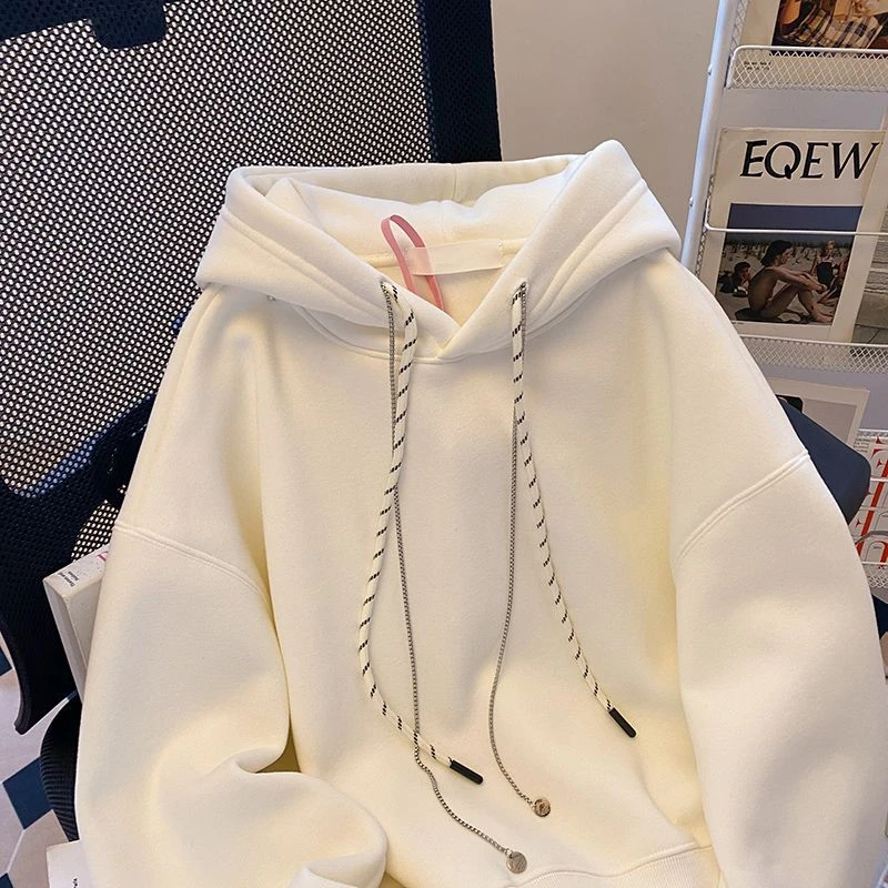 韩系连帽卫衣女春秋薄款2025新款设计感百搭显瘦胖mm宽松上衣大码