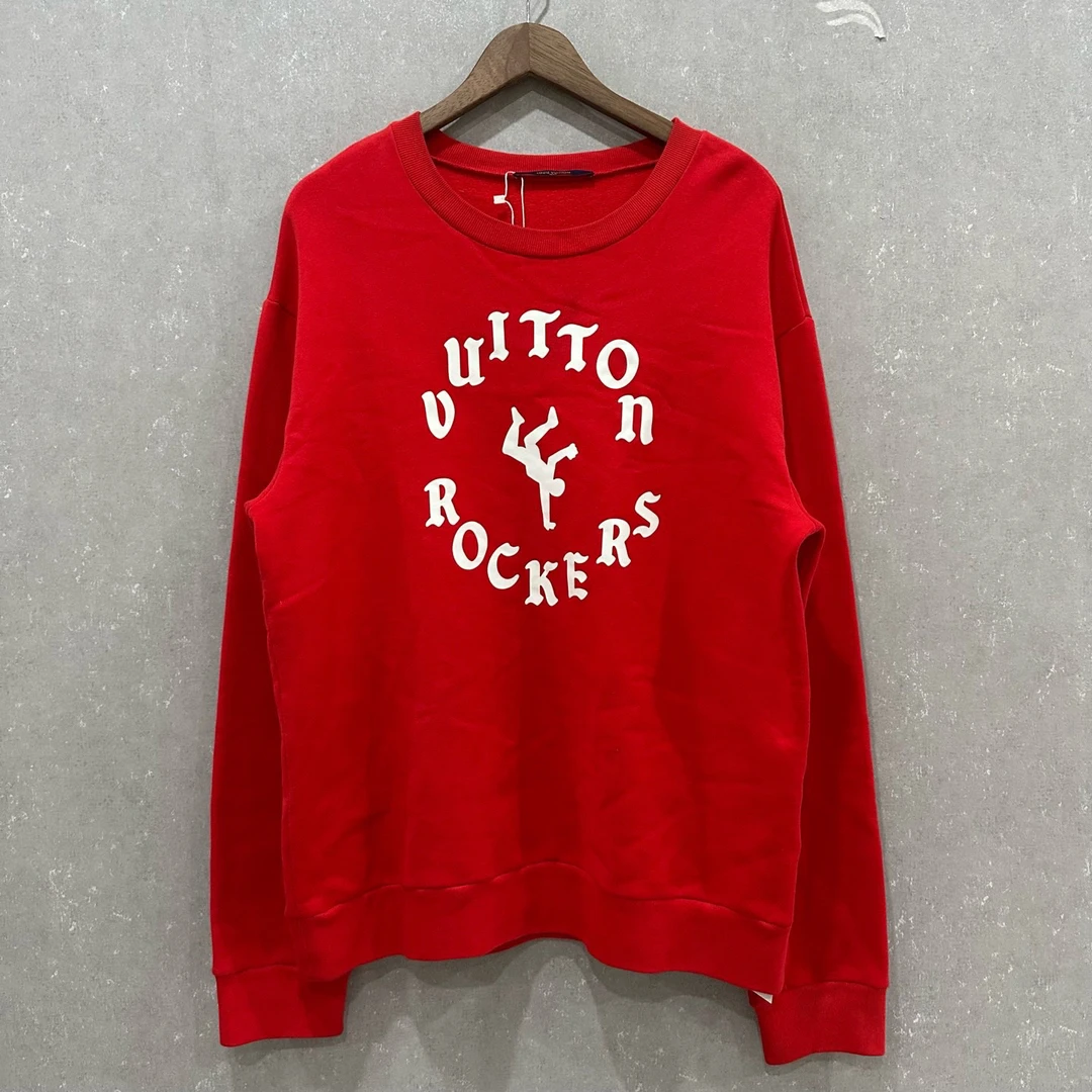95新 LouisVuitton/路易威登 时钟红色套头卫衣 XL码 004282