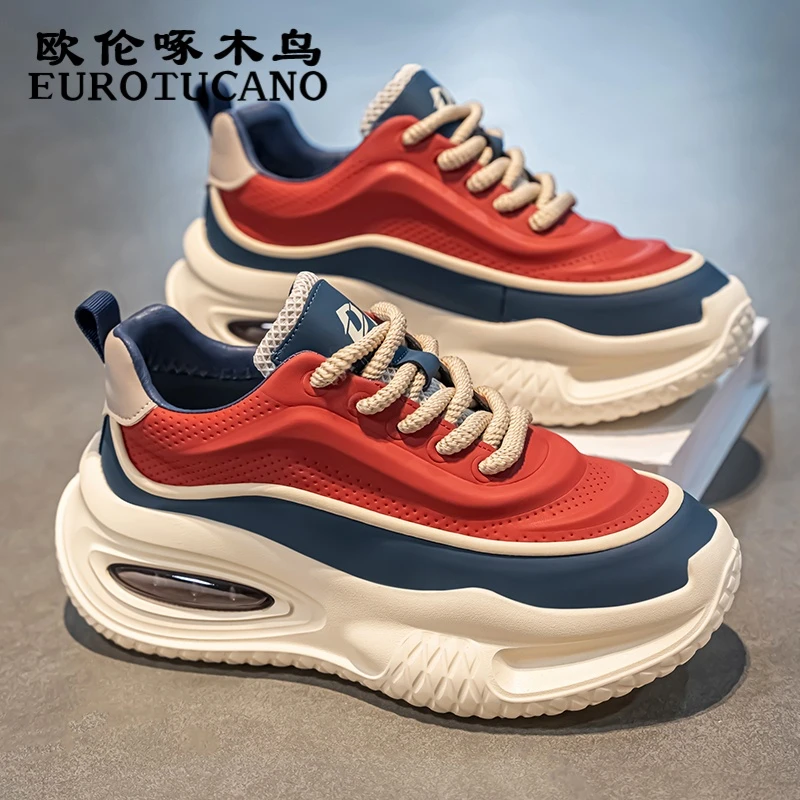 欧伦啄木鸟EUROTUCANO男鞋冬季厚底休闲鞋子男款耐磨运动老爹鞋