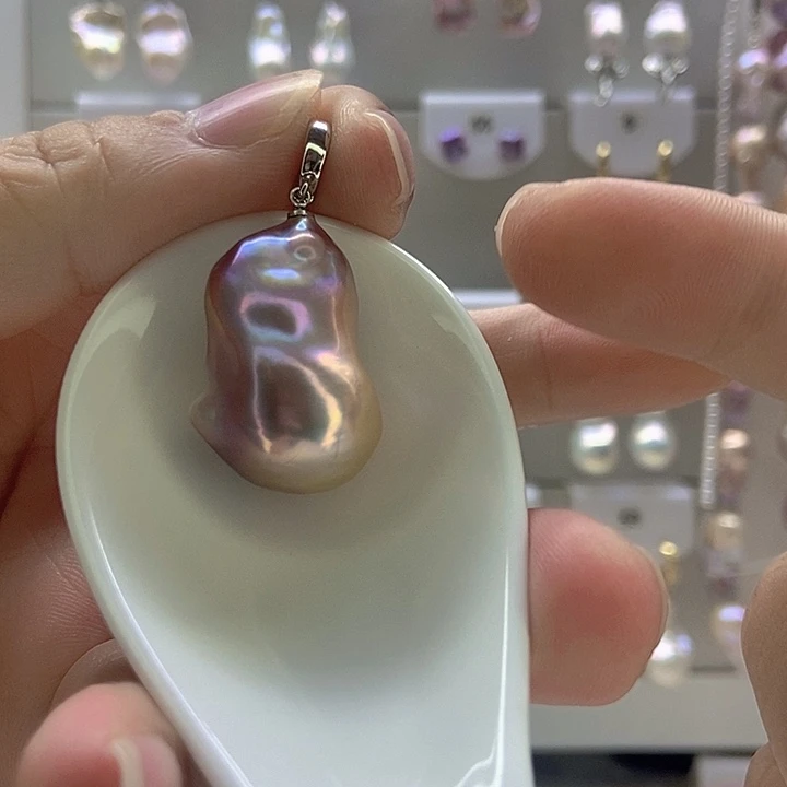 颈饰银S925镶嵌淡水珍珠89