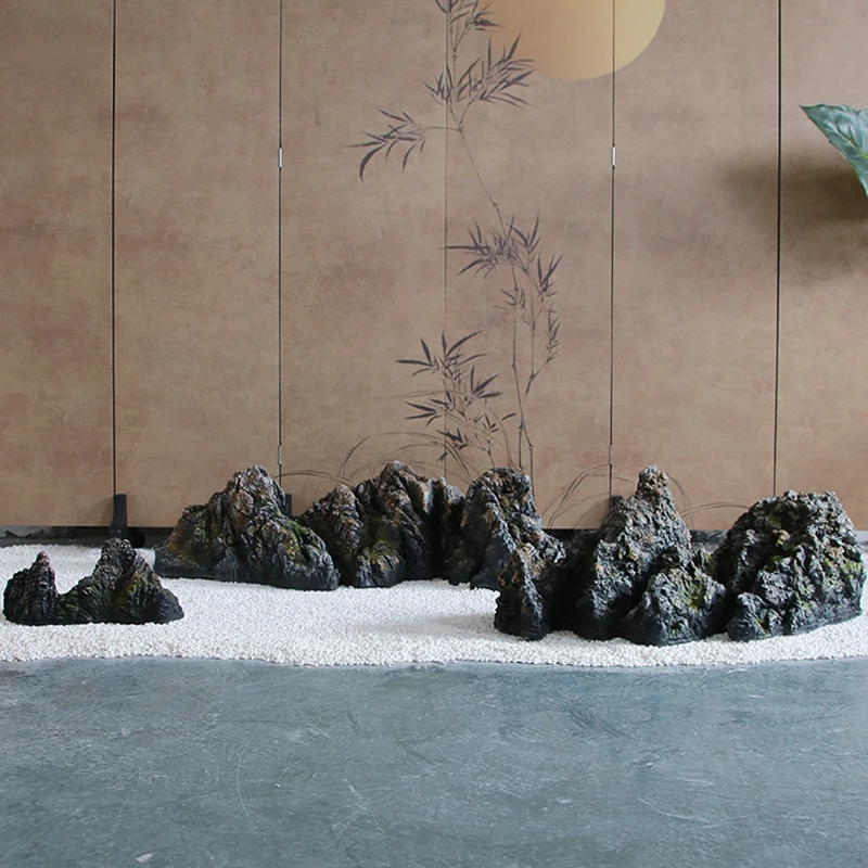 仿真石头道具拍照摆件橱窗鱼缸造景装饰室内假山景观楼梯下布置品