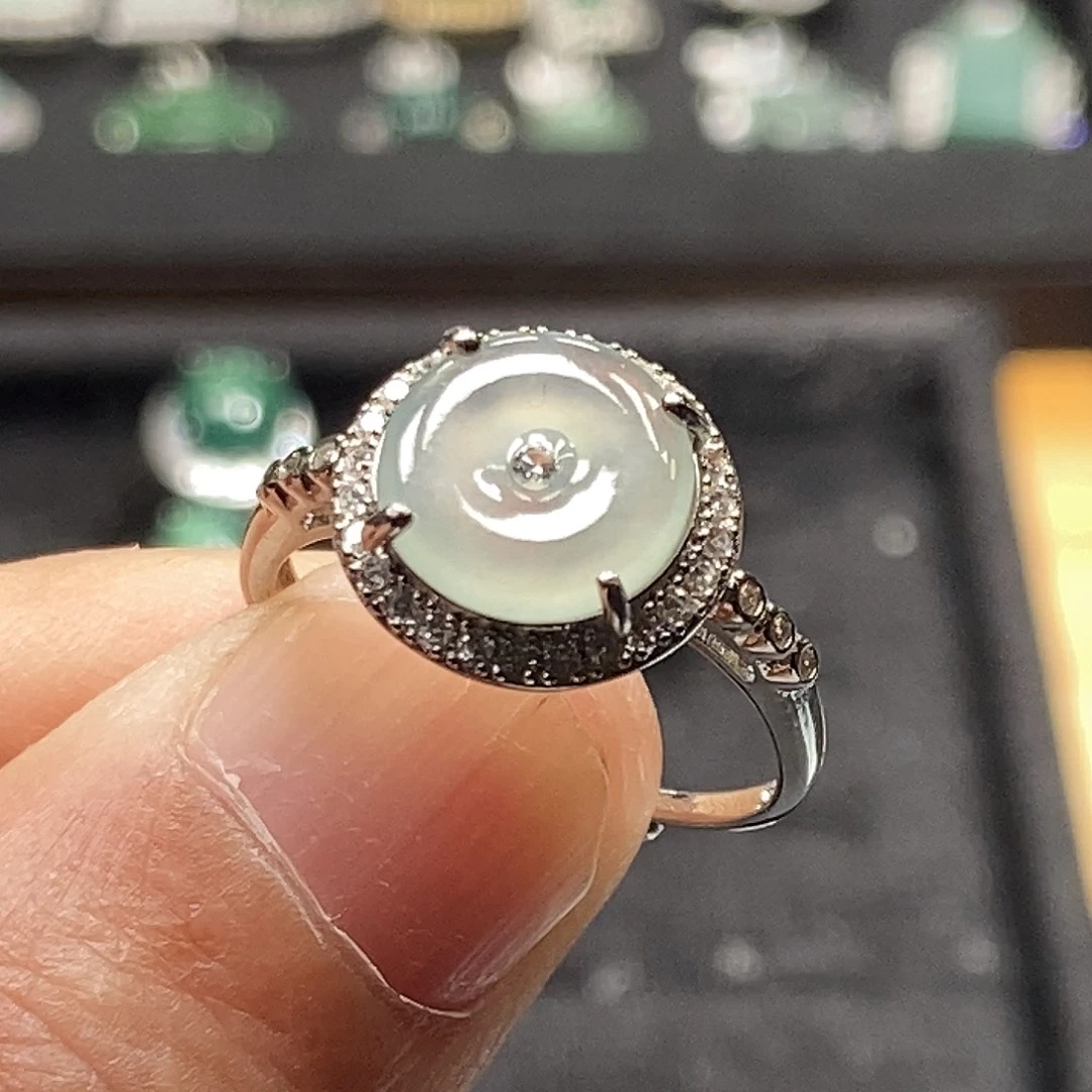 翡翠银S925镶嵌戒指