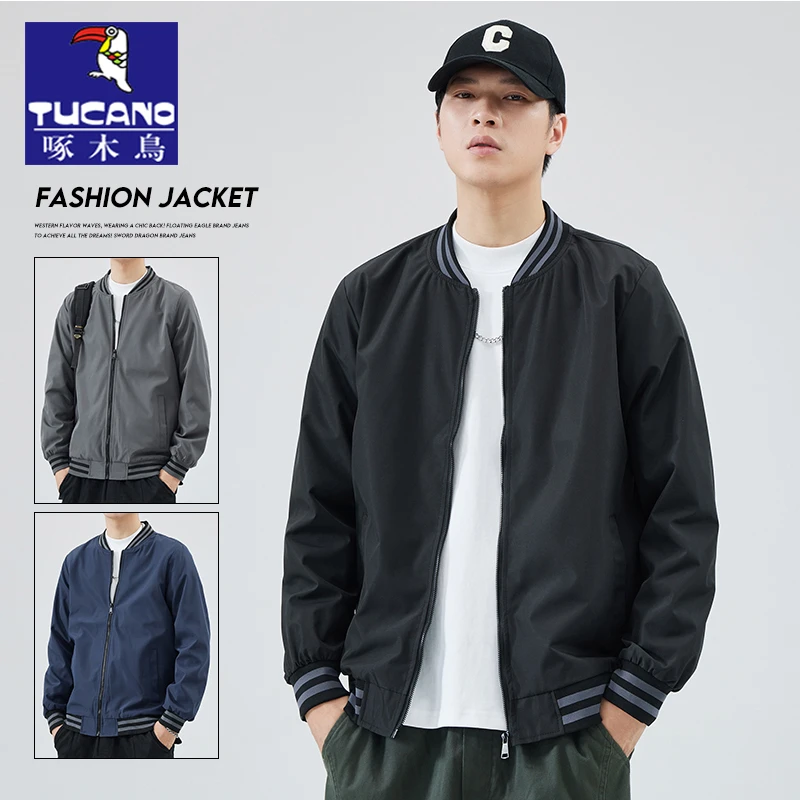 啄木鸟休闲夹克男士2025新款潮牌棒球服运动上衣休闲外套男春秋款