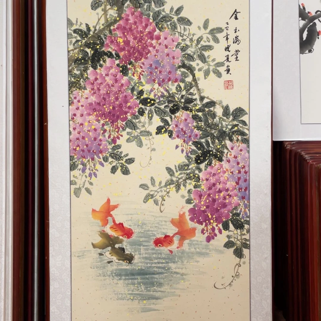 国画带框尺寸63*123厘米