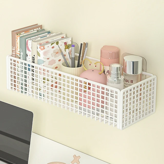 墙上置物架宿舍网格挂篮床头壁挂墙面收纳筐上铺免打孔大学生寝室