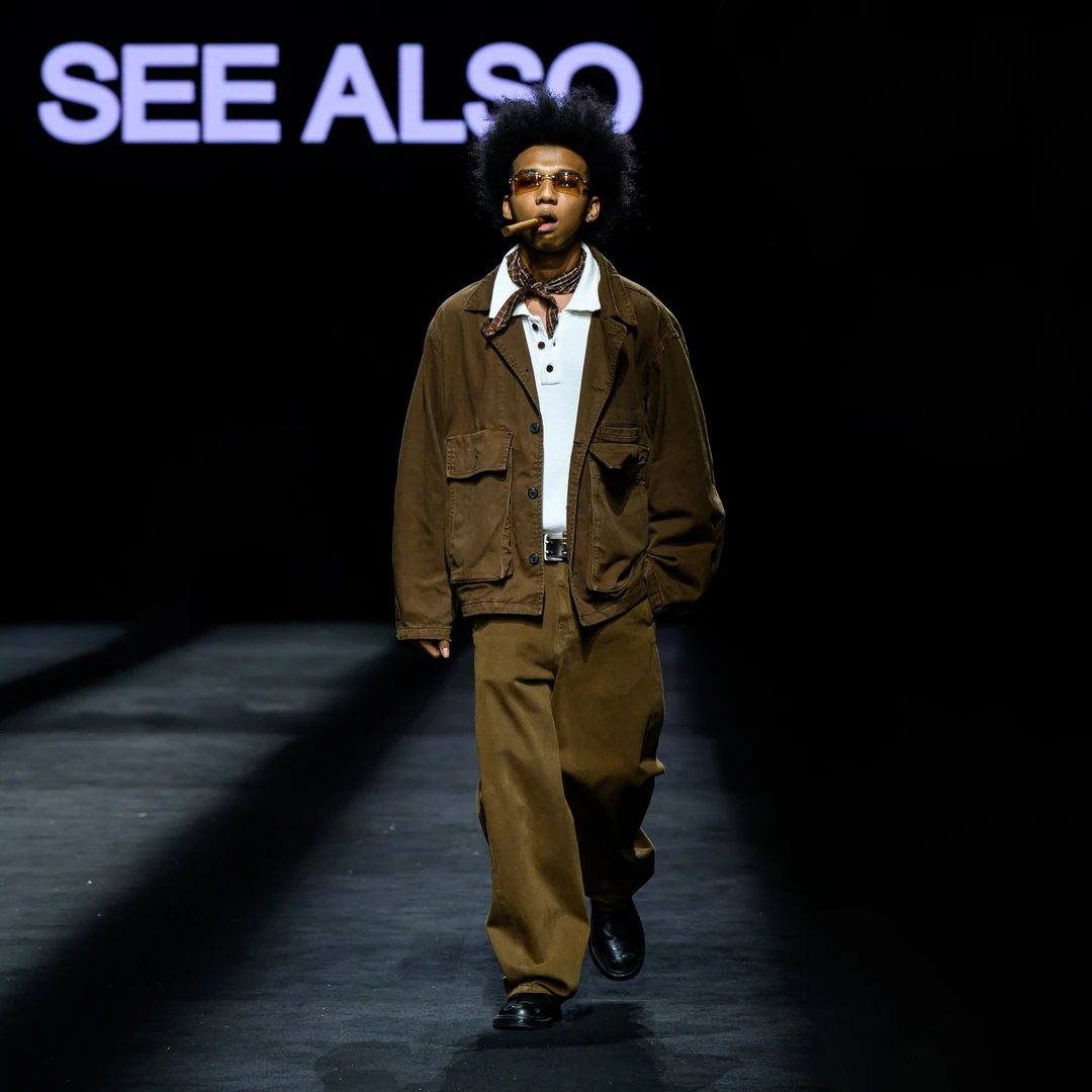 SEE ALSO 阿苏特染工装灰白色水洗复古牛仔阔版夹克外套 LD3896