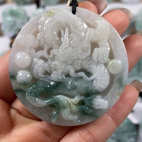 翡翠颈饰未镶嵌龙行天下福利