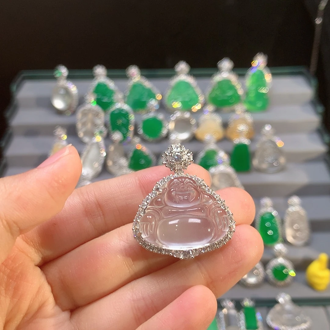 2***5石英质玉银S925镶嵌颈饰