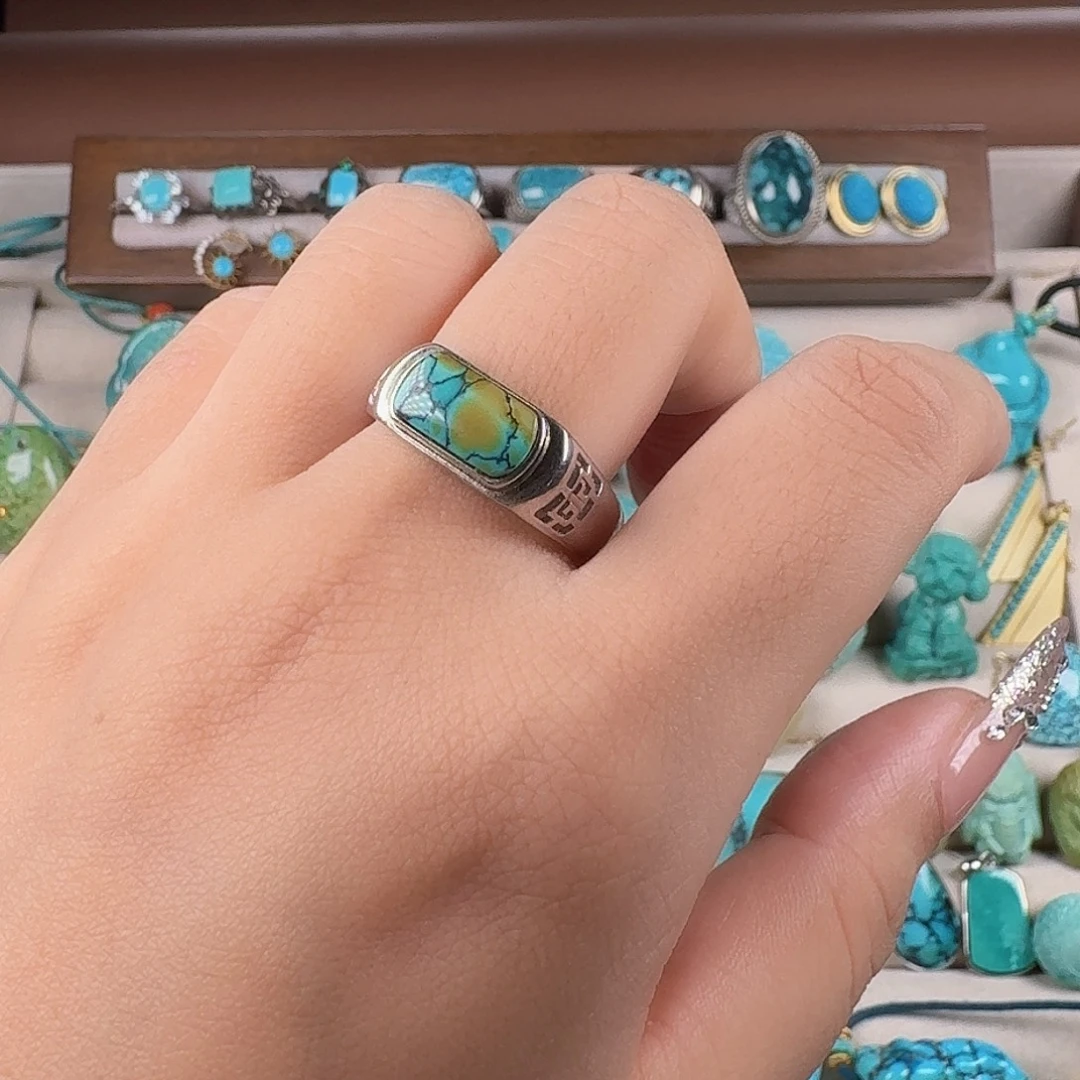 绿松石银S925镶嵌珠宝奇石