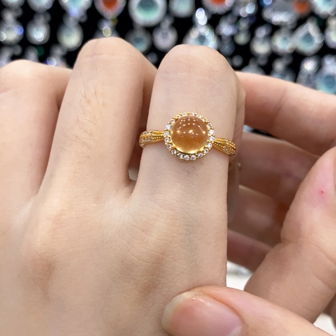 银S925镶嵌戒指黄晶