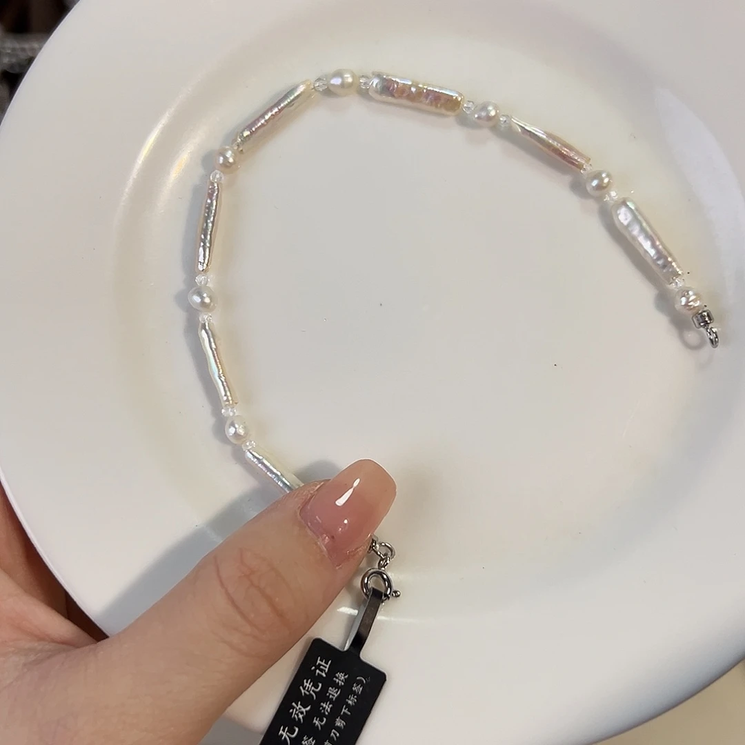 时尚设计款淡水珍珠淡水珍珠银S925镶嵌