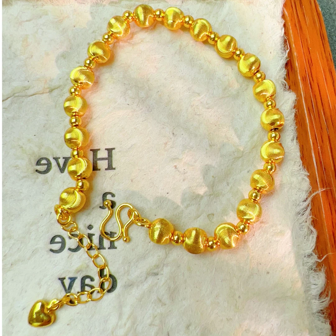 【丁老头甄选】金色猫眼圆珠手链2019