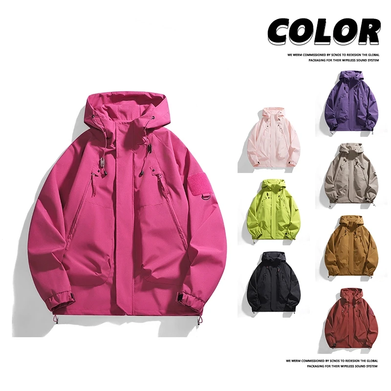 vintage春秋季美式宽松防风冲锋衣户外潮流徒步登山夹克外套