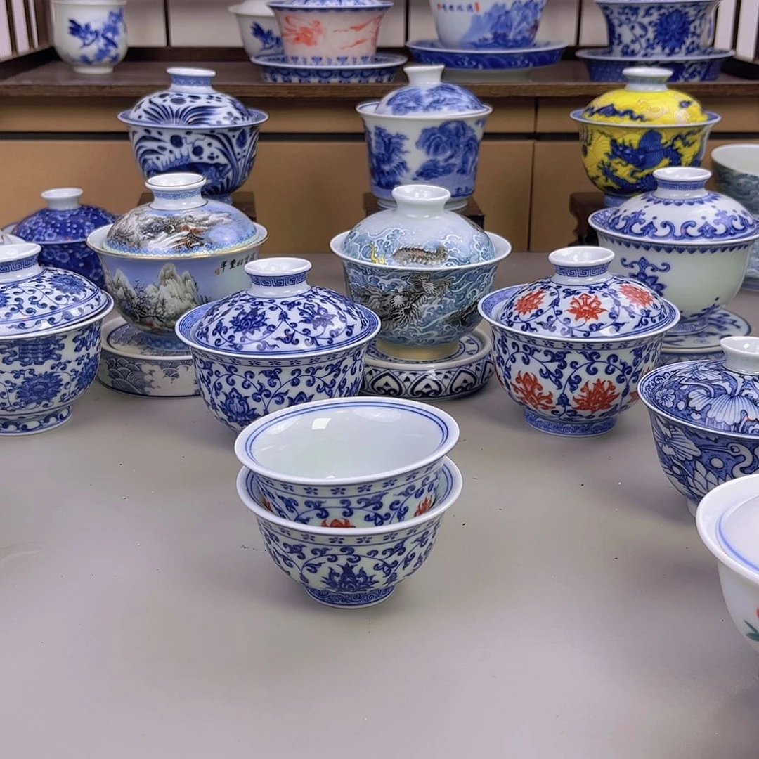 一*@釉里红缠枝莲小压手三个