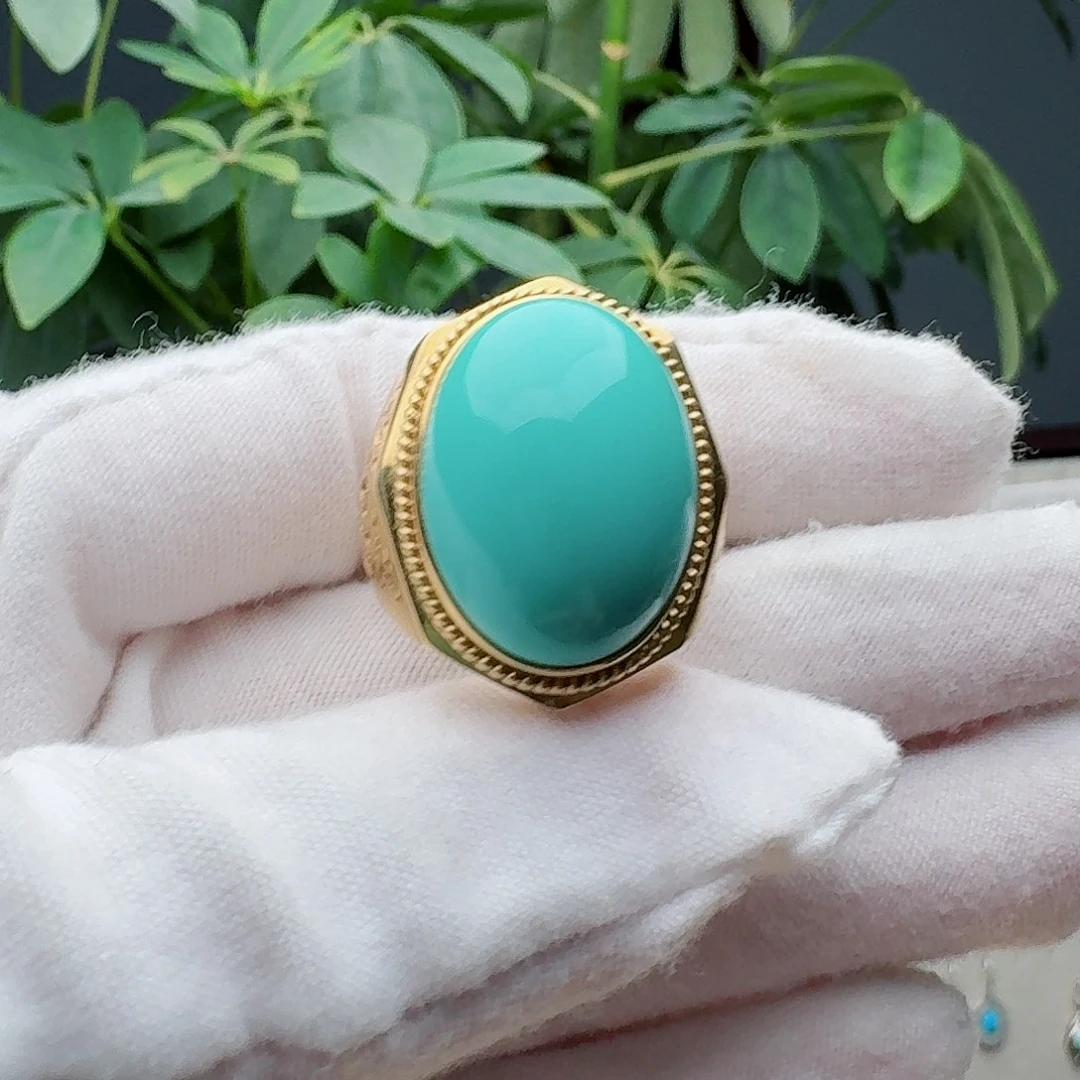 绿松石18K金镶嵌戒指戒指
