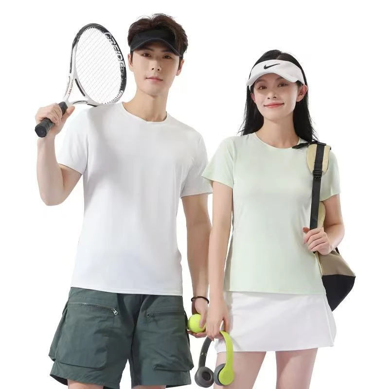 男士短袖速干T恤冰丝速干跑步运动，训练上衣夏季男款半袖运动T恤