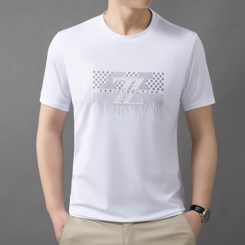 【璐璐专属】保罗夏季【冰丝含桑蚕丝】柔软男士圆领T恤透气862122