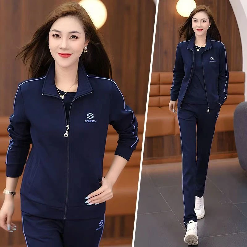 运动套装女春秋两件套新款韩版时尚气质显瘦卫衣休闲跑步服两件套