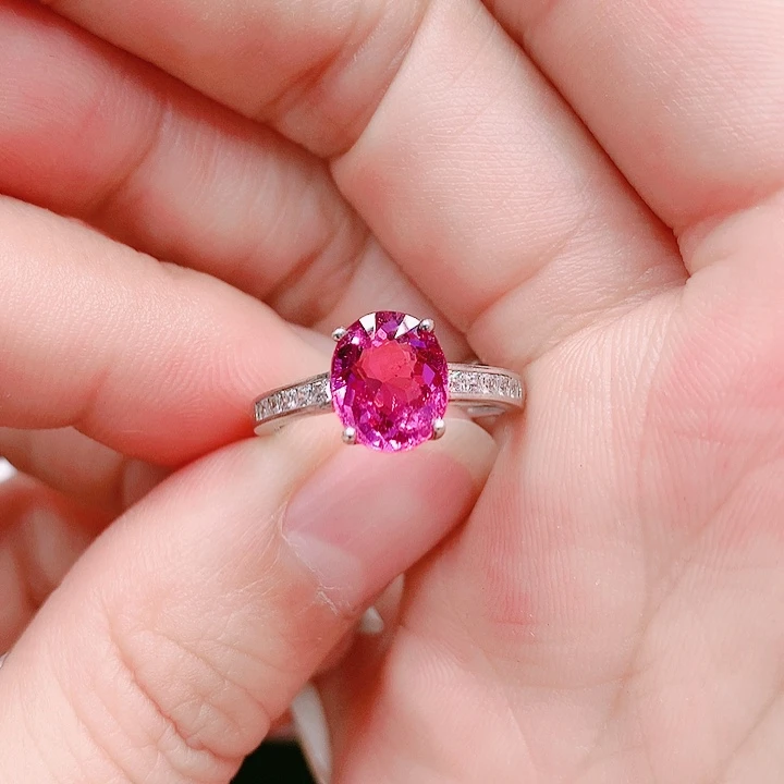 碧玺戒指银S925镶嵌7,3✖️8.9