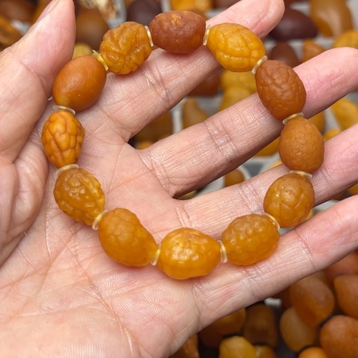 琥珀未镶嵌裸石天然蜜蜡手串