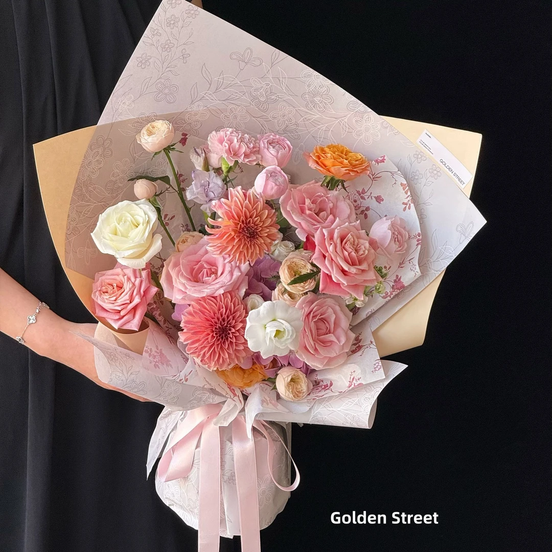 新款艺术那年花开花纸包装纸花店鲜花花束手工花艺包装材料diy