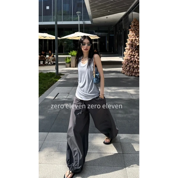 【特价NO退NO换】美式极简风宽松显瘦帅气贴布微破洞背心夏XYC5312