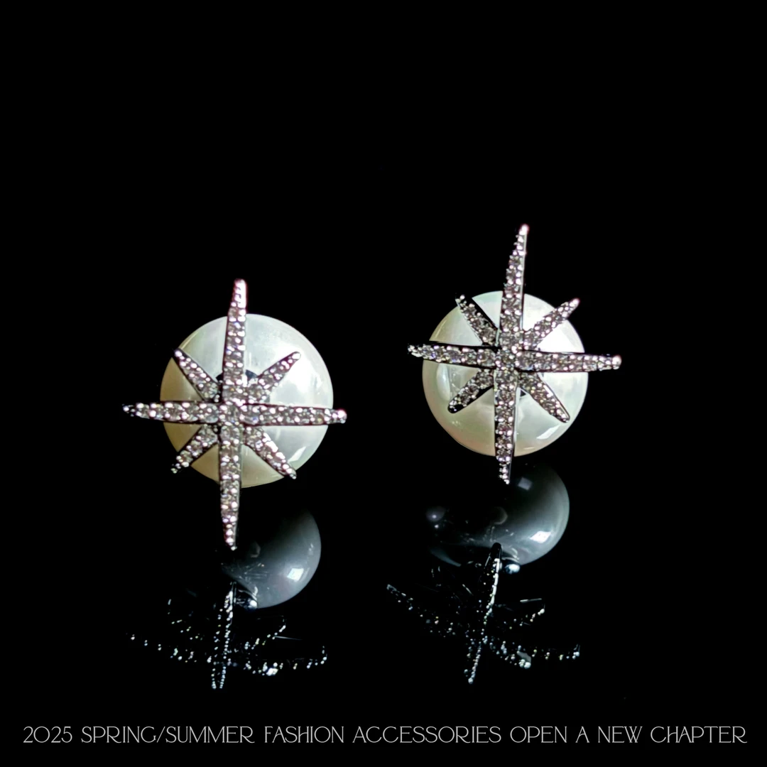 铜合金耳饰  镀k金 2025款C5522【闪耀八芒星】铂堡俪 BOBAOLI 耳钉