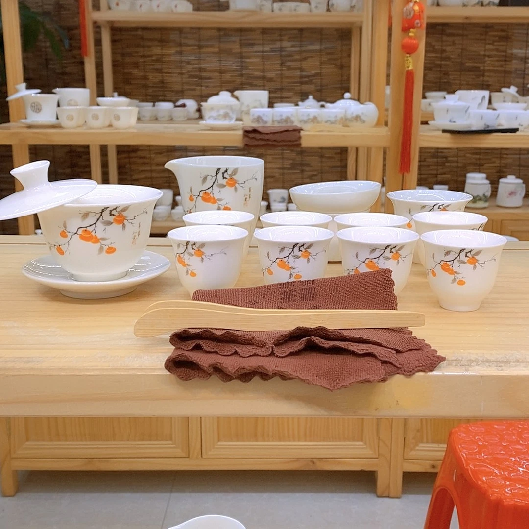 羊脂玉瓷茶具套装