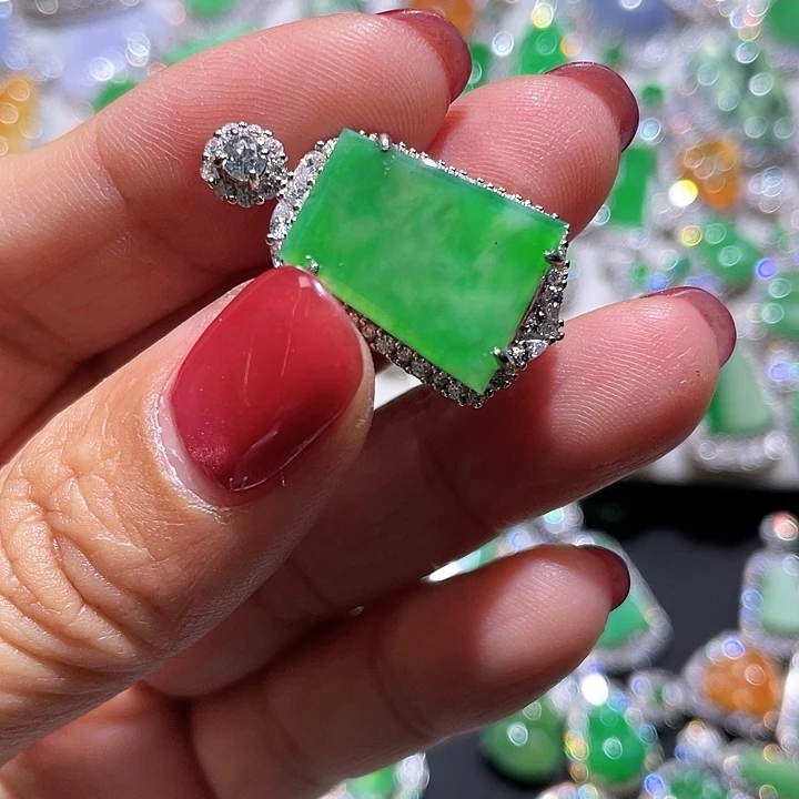 翡翠银S925镶嵌颈饰