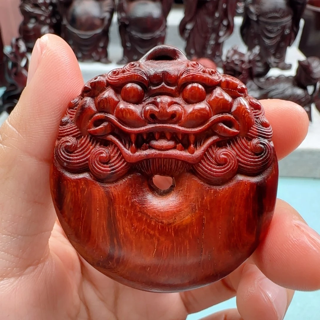 小叶紫檀把件貔貅平安扣