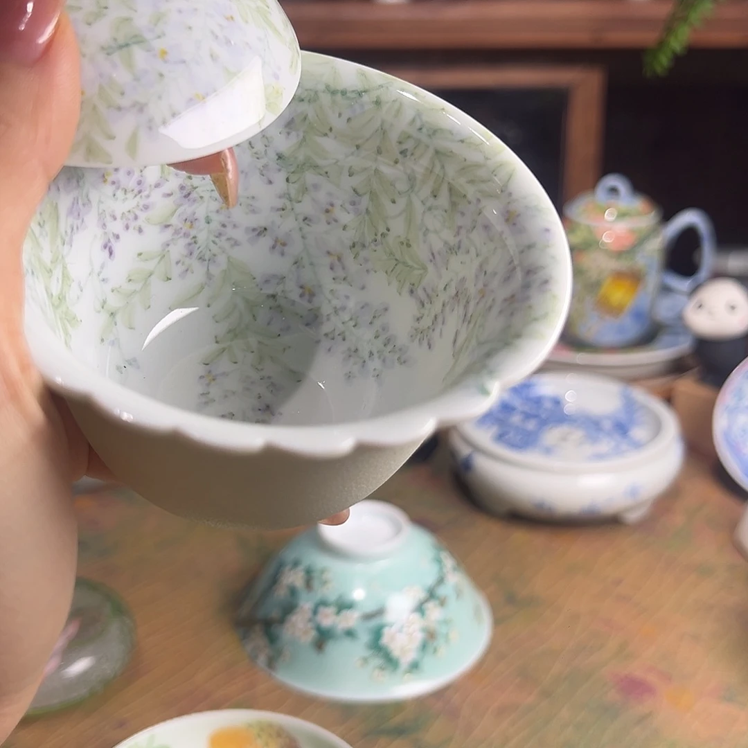 桃源客花花在心盖碗