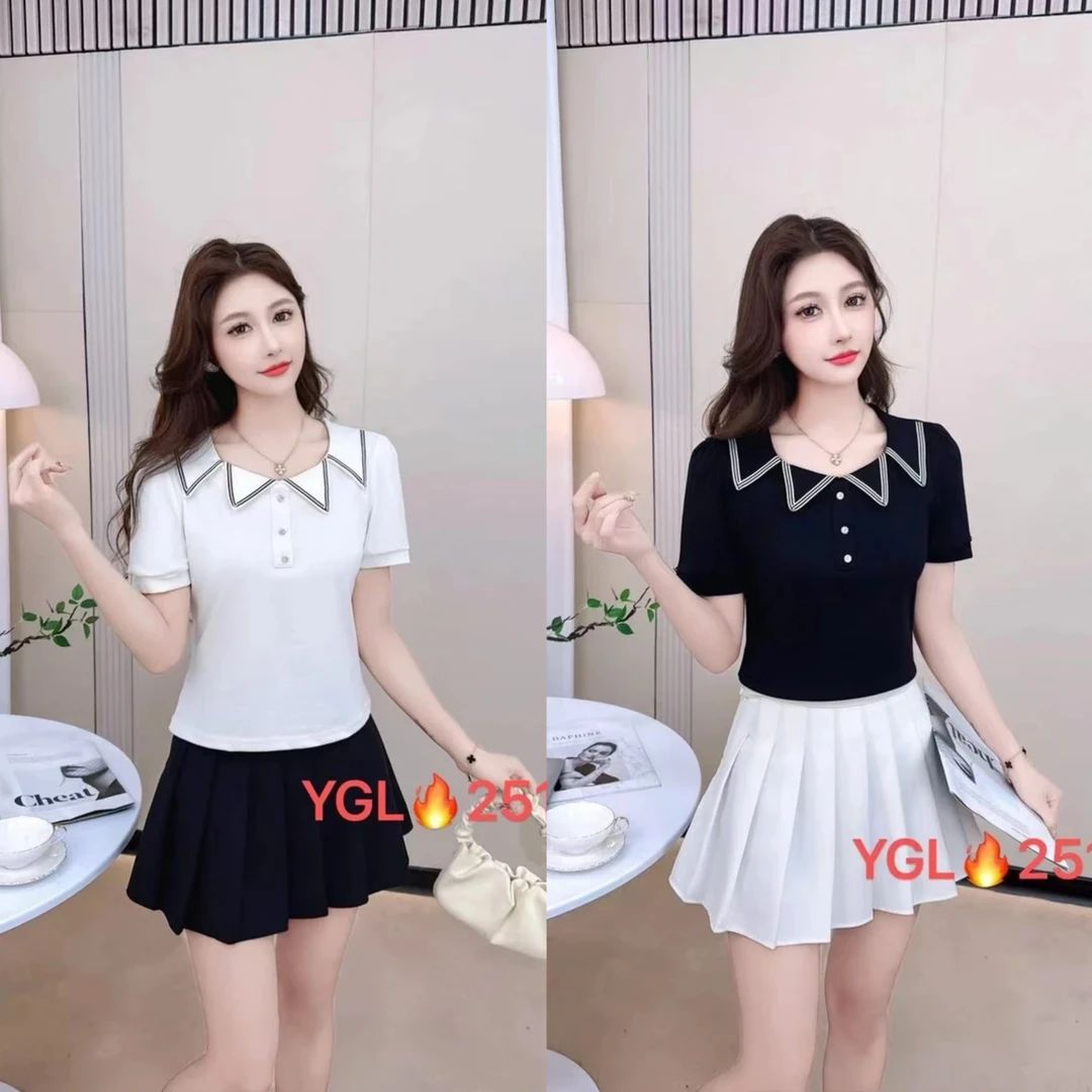 新款娃娃领显瘦气质百搭上衣2515