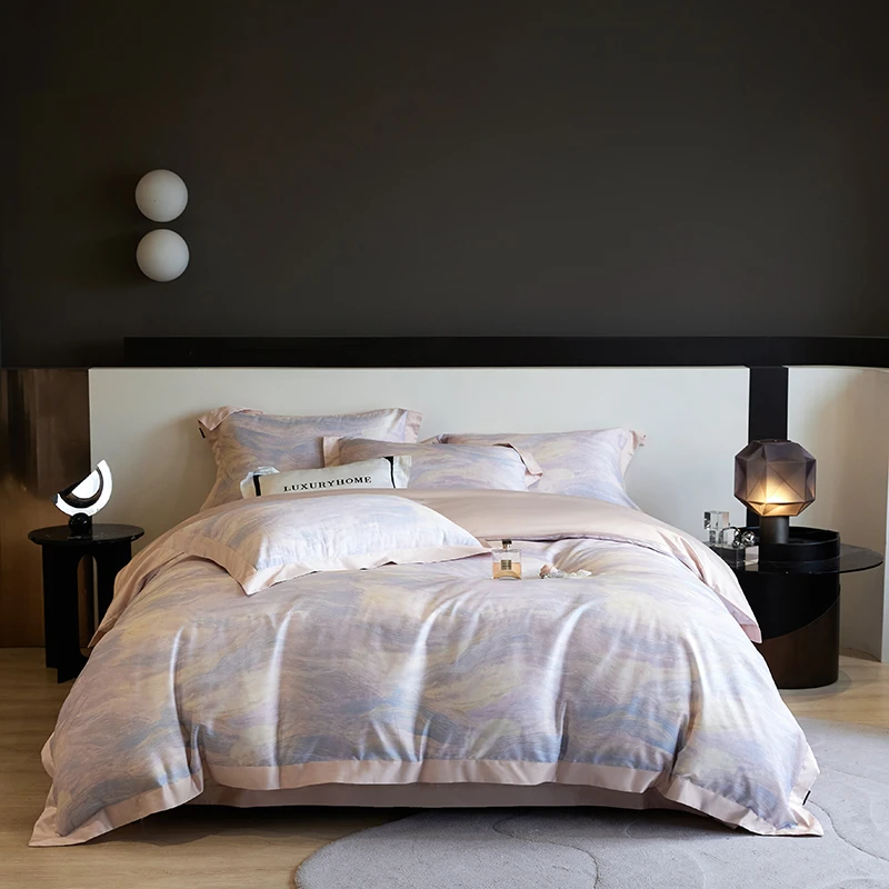 MILASHEN纯棉100支长绒棉四件套床单酒店床上全棉【流光溢彩】