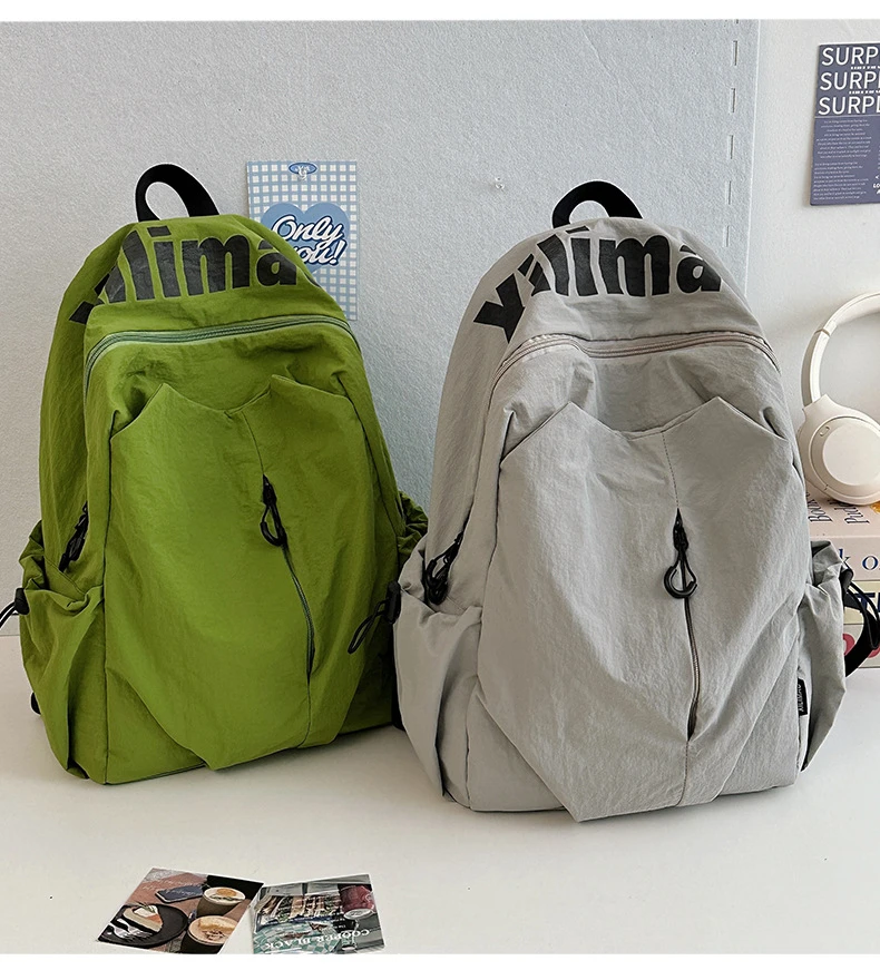 新款书包ins小众轻便防泼水男女大容量运动户外背包双肩包旅行包