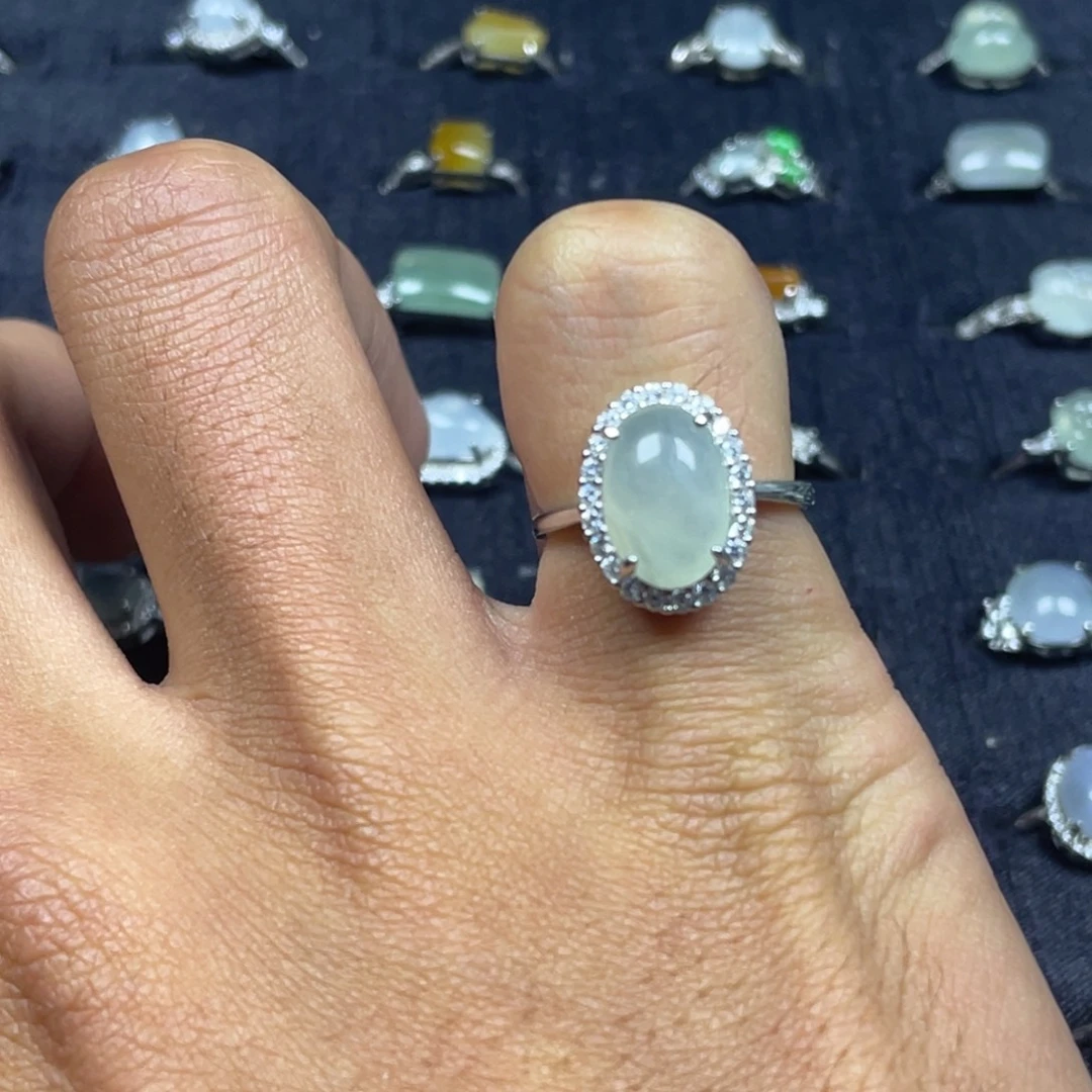 翡翠银S925镶嵌戒指