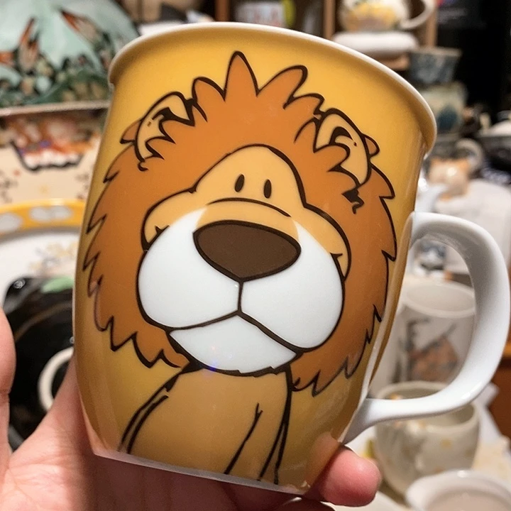 搪瓷狮子马克杯子