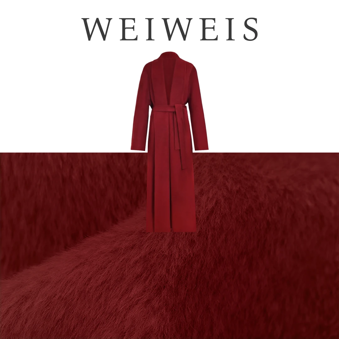 【岁岁年年】浴袍款大气安哥拉红双面羊绒羊毛长款大衣