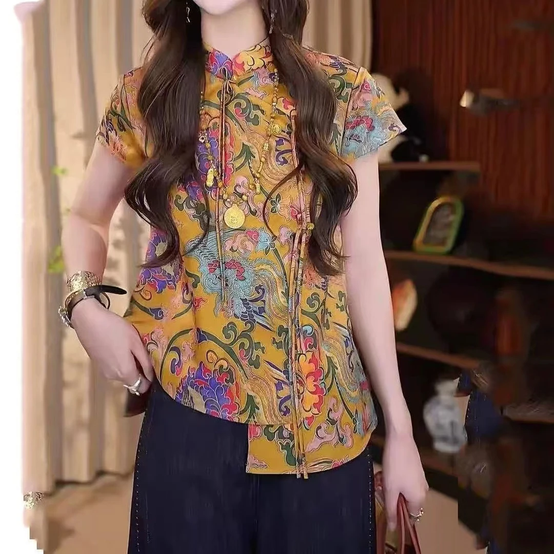 【梦江南】夏季新中式显瘦经典时尚设计感流苏复古高级感提花上衣女