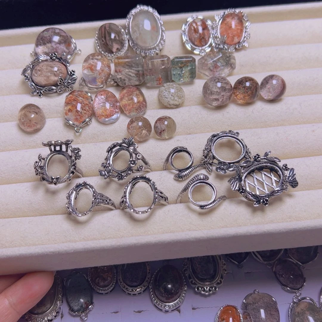 水晶手链银S800镀金镶嵌婵*?