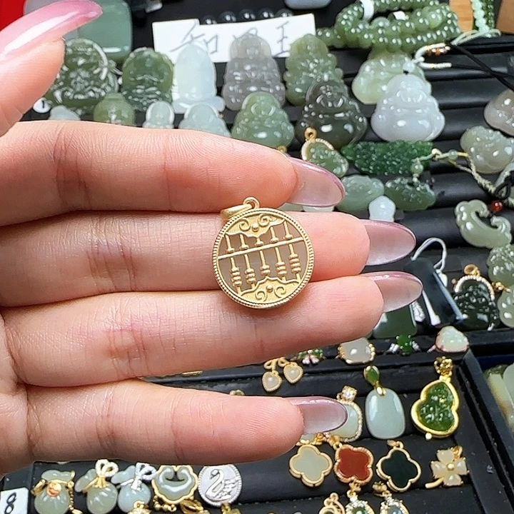 颈饰银S925镶嵌和田玉