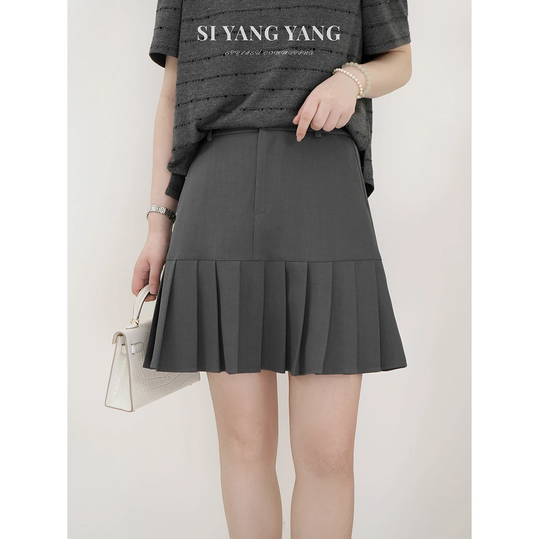 SIYANG精密斜纹挺括新款经典百搭气质半裙BQ503A043SYY