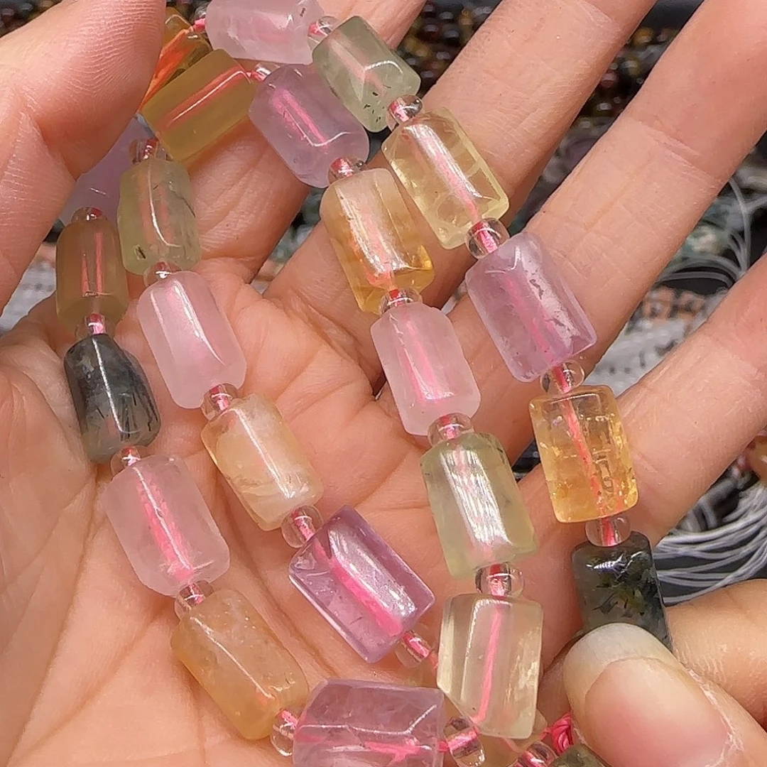 玛瑙/玉髓合金珠宝半成品多宝桶珠8mm一条